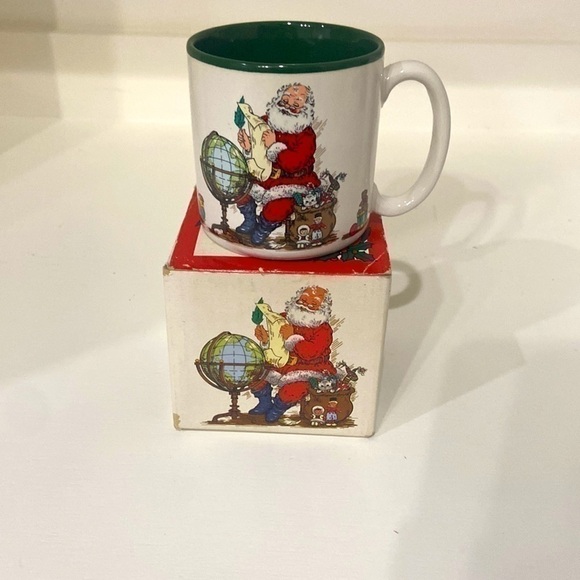 Vintage Potpourri Press Christmas Coffee Mug Peace On Earth 1992 Santa Holiday - Picture 4 of 4